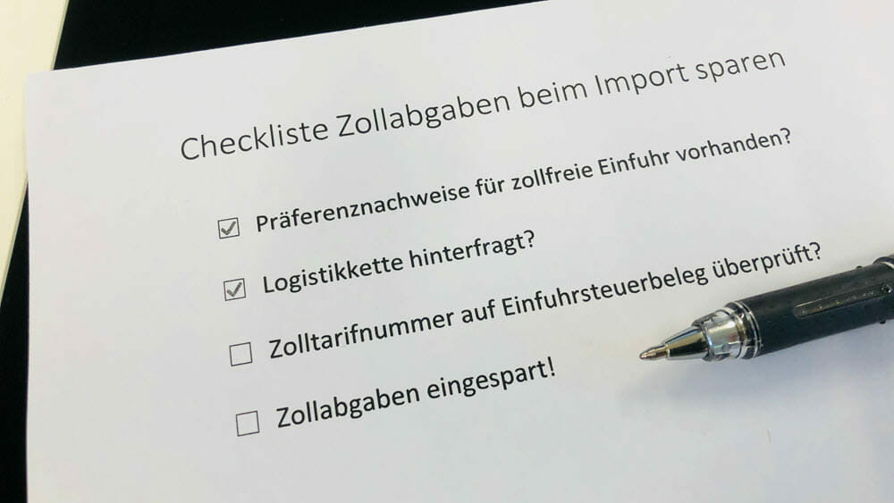 Mit unserer Checkliste zu Ihren Einsparungen im Import.