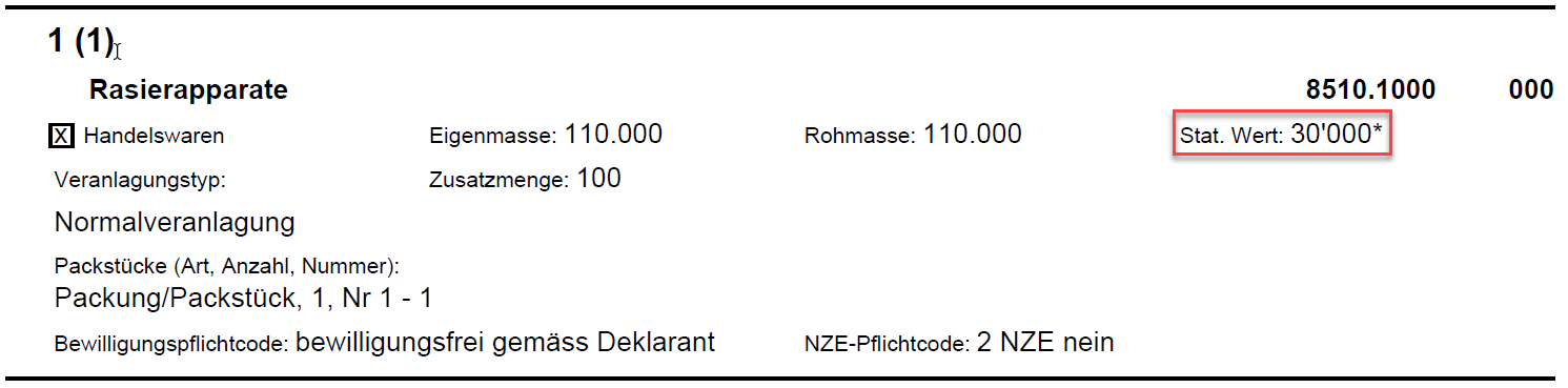 Ausschnitt Statistischer Wert Beispiel
