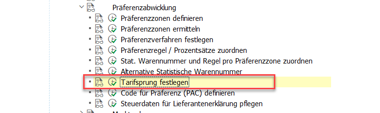 Tarifsprung festlegen