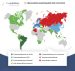 Grafische Übersicht mit Weltdarstellung der Freihandelsabkommen der Schweiz in verschiedenen Farben je nach Status