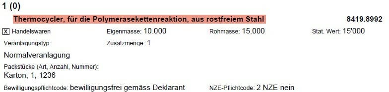 Warenbezeichnung gutes Beispiel Verzollung e-dec Export Exporteur